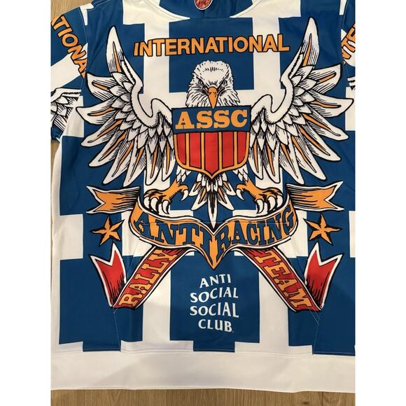 New With Tags Anti Social Social Club Overanxious Pullover Hoodie XLWhite/Blue - Picture 2 of 9